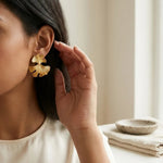 Load image into Gallery viewer, The Aurelia Fluted Petal Earrings