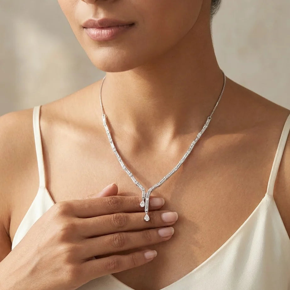 Celestial Duo Bar & Drop Necklace Set