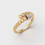 Load and play video in Gallery viewer, Twisted Diamond Flower Ring - 18Kt Gold Vermeil