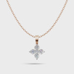 Load and play video in Gallery viewer, Flower Diamond Cluster Pendant(without pendant) - 18Kt Rose Gold vermeil
