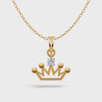 Load and play video in Gallery viewer, Princess Crown Pendant - 18Kt Gold vermeil
