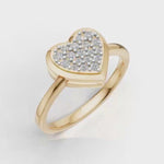 Load and play video in Gallery viewer, Diamond Flooded Heart Ring - 18Kt Gold vermeil