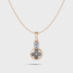 Load and play video in Gallery viewer, Luck &amp; Sparkle Diamond Pendant(without chain) - 18Kt Rose Gold vermeil
