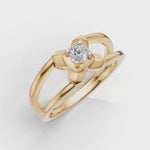 Load and play video in Gallery viewer, Criss-Cross Shank Diamond Solitaire Ring - 18Kt Gold vermeil
