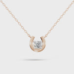 Load and play video in Gallery viewer, Good Luck Diamond Pendant(without chain) - 18Kt Rose Gold vermeil
