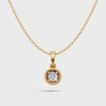 Load and play video in Gallery viewer, Bezel Set Diamond Solitaire Pendant - 18Kt Gold vermeil
