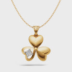 Load and play video in Gallery viewer, Heart Petal Clover Diamond Pendant - 18Kt Gold vermeil
