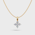Load and play video in Gallery viewer, Flower Diamond Cluster Pendant - 18Kt Gold vermeil
