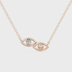 Load and play video in Gallery viewer, Evil Eye Diamond Pendant(without chain) - 18kt Rose Gold vermeil
