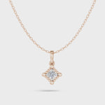 Load and play video in Gallery viewer, Beaded Edge Diamond Solitaire Pendant(without chain) - 18Kt Rose Gold vermeil
