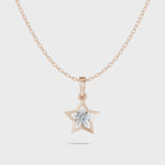 Load and play video in Gallery viewer, Open Star Diamond Pendant(without chain) - 18Kt Rose Gold vermeil
