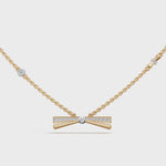 Load and play video in Gallery viewer, Diamond Bow Pendant Necklace-18Kt Gold vermeil
