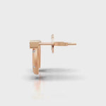 Load and play video in Gallery viewer, Circle &amp; Bar Diamond Stud Earrings-18Kt Rose Gold vermeil