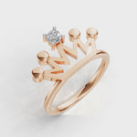 Load and play video in Gallery viewer, Crown Solitaire Ring - 18kt Rose Gold vermeil

