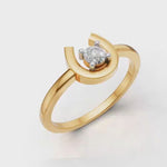 Load and play video in Gallery viewer, Lucky Solitaire Ring - 18Kt Gold vermeil
