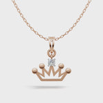 Load and play video in Gallery viewer, Princess Crown Pendant(without chain) - 18Kt Rose Gold vermeil
