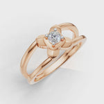 Load and play video in Gallery viewer, Criss-Cross Shank Diamond Solitaire Ring - 18Kt Rose Gold vermeil
