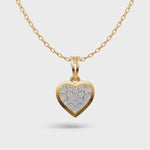 Load and play video in Gallery viewer, Diamond Flooded Heart Pendant - 18Kt Gold vermeil
