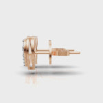 Load and play video in Gallery viewer, Diamond Flooded Heart Earring - 18Kt Rose Gold vermeil

