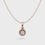 Load and play video in Gallery viewer, Bezel Set Diamond Solitaire Pendant(without chain) - 18Kt Rose Gold vermeil
