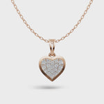 Load and play video in Gallery viewer, Diamond Flooded Heart Pendant(without chain) - 18Kt Rose Gold vermeil
