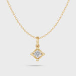 Load and play video in Gallery viewer, Beaded Edge Diamond Solitaire Pendant - 18Kt Gold vermeil
