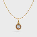 Load and play video in Gallery viewer, Bezel Set Diamond Solitaire Pendant - 18Kt Gold vermeil