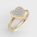 Load and play video in Gallery viewer, Diamond Flooded Heart Ring - 18Kt Gold vermeil
