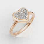 Load and play video in Gallery viewer, Diamond Flooded Heart Ring - 18Kt Rose Gold vermeil
