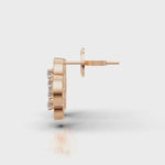 Load and play video in Gallery viewer, Clover Diamond Stud Earrings-18Kt Rose Gold vermeil

