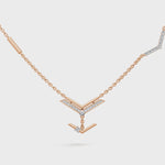 Load and play video in Gallery viewer, &quot;Arrow of Light&quot; Diamond Necklace-18Kt Rose Gold vermeil
