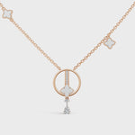 Load and play video in Gallery viewer, &quot;Zen Blossom Drop&quot; Necklace-18Kt Rose Gold vermeil
