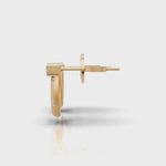 Load and play video in Gallery viewer, Circle &amp; Bar Diamond Stud Earrings-18Kt Gold vermeil
