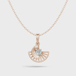 Load and play video in Gallery viewer, Diamond Sunburst Pendant(without chain) - 18Kt Rose Gold vermeil
