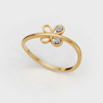 Load and play video in Gallery viewer, Butterfly Diamond Ring - 18Kt Gold Vermeil
