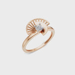 Load and play video in Gallery viewer, Radial Diamond Solitaire Ring - 18Kt Rose Gold vermeil
