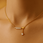Load image into Gallery viewer, The &quot;Line &amp; Kite&quot; Necklace-18Kt Gold vermeil
