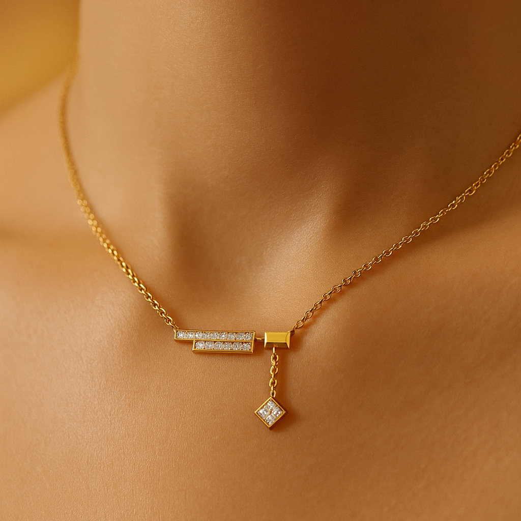 The "Line & Kite" Necklace-18Kt Gold vermeil