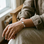 Load image into Gallery viewer, Mother-of-Pearl Clover Station Bracelet