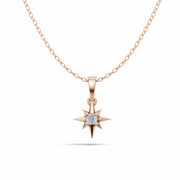Sun Star Pendant(without chain) - 18Kt Rose Gold vermeil