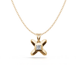 Load image into Gallery viewer, Criss-Cross Diamond Pendant - 18Kt Gold vermeil

