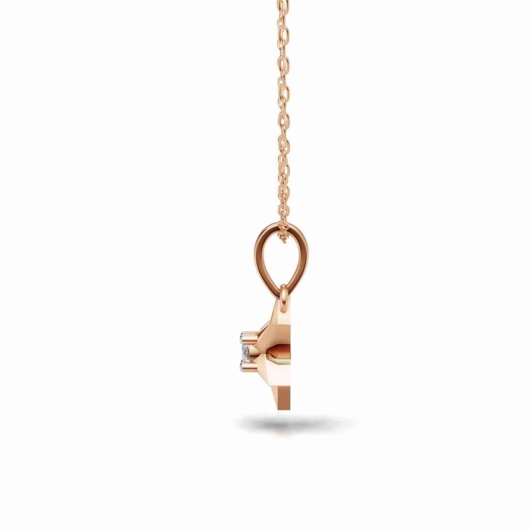 Sun Star Pendant(without chain) - 18Kt Rose Gold vermeil