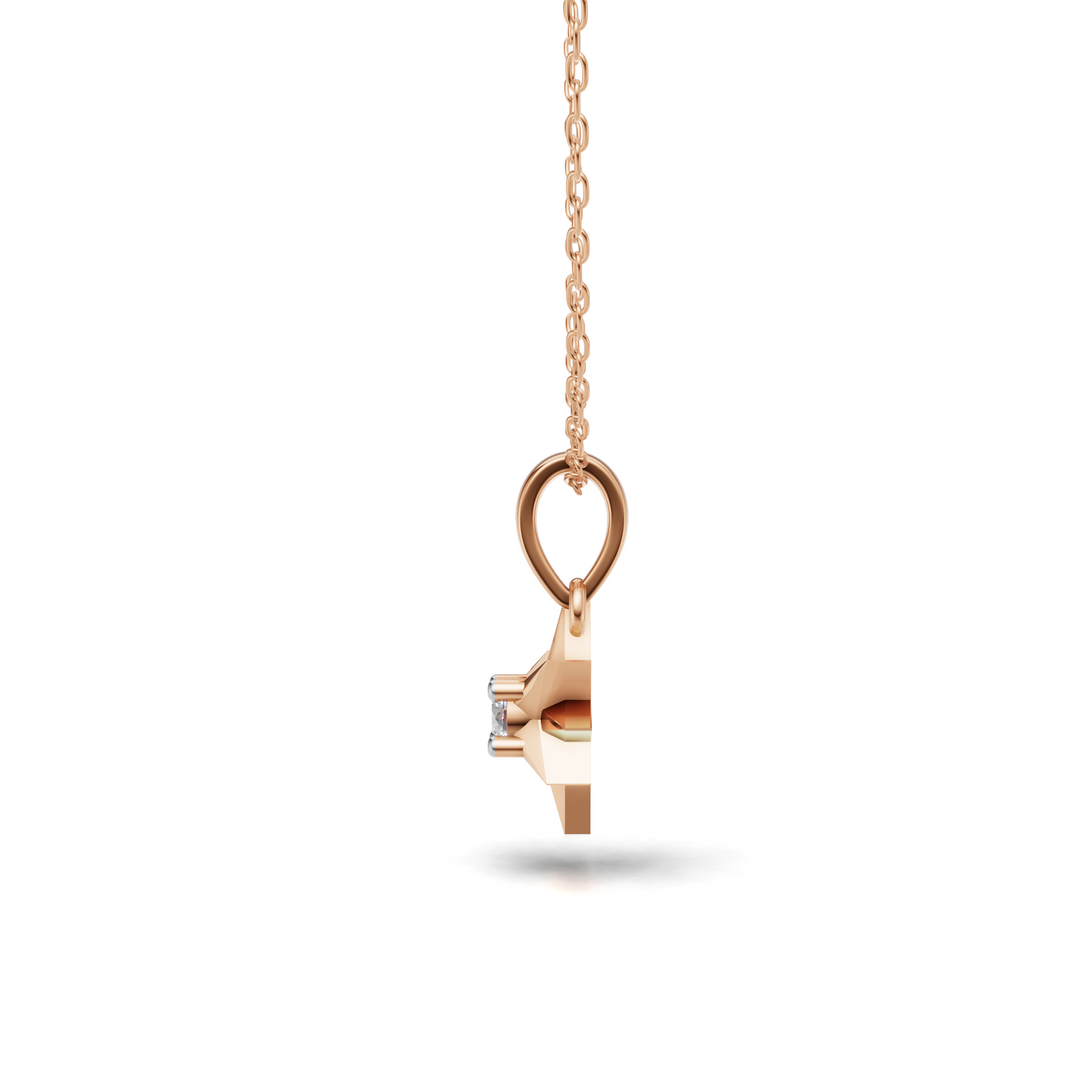 Sun Star Pendant(without chain) - 18Kt Rose Gold vermeil