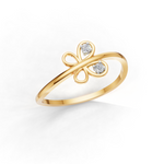 Load image into Gallery viewer, Butterfly Diamond Ring - 18Kt Gold Vermeil
