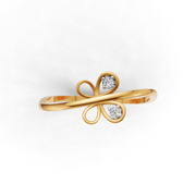Butterfly Diamond Ring - 18Kt Gold Vermeil
