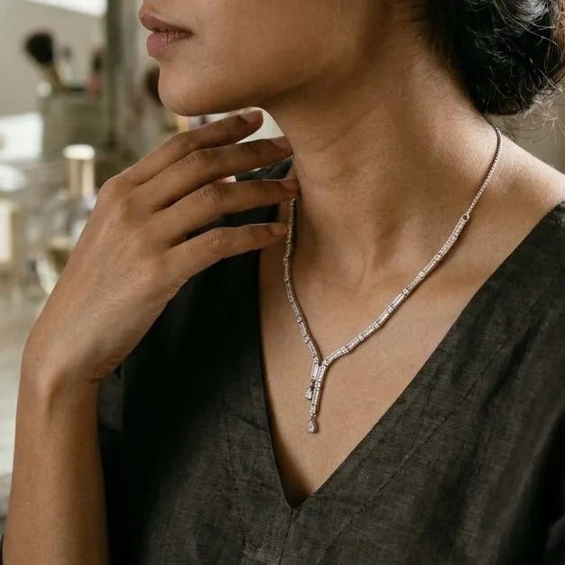 Celestial Duo Bar & Drop Necklace Set