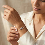 Load image into Gallery viewer, Three-Stone Pave Bracelet
